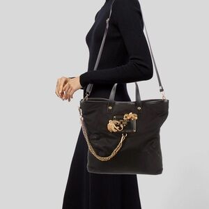 Rare Prada Milano Black Handbag with Gold Chain Detail